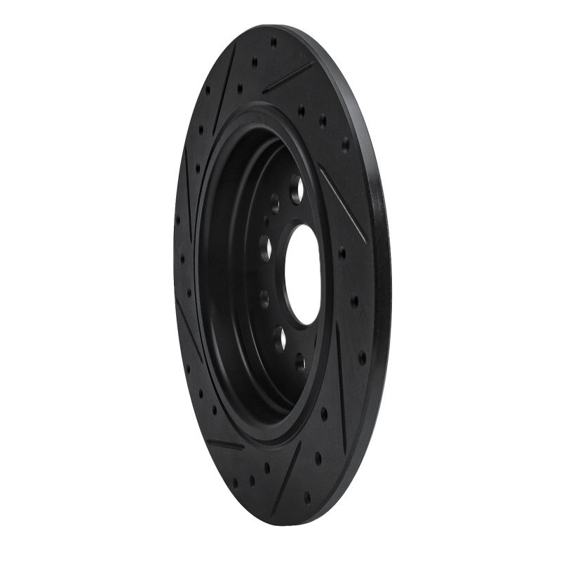 Acura RDX Brake Rotor (1) - Rear Right - R1 Concepts - Drilled & Slotted - Black - `17-`25